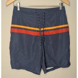 Fair Harbor Men’s Swim Shorts S Blue The Anchor Boardshorts Trunks Striped Lined
